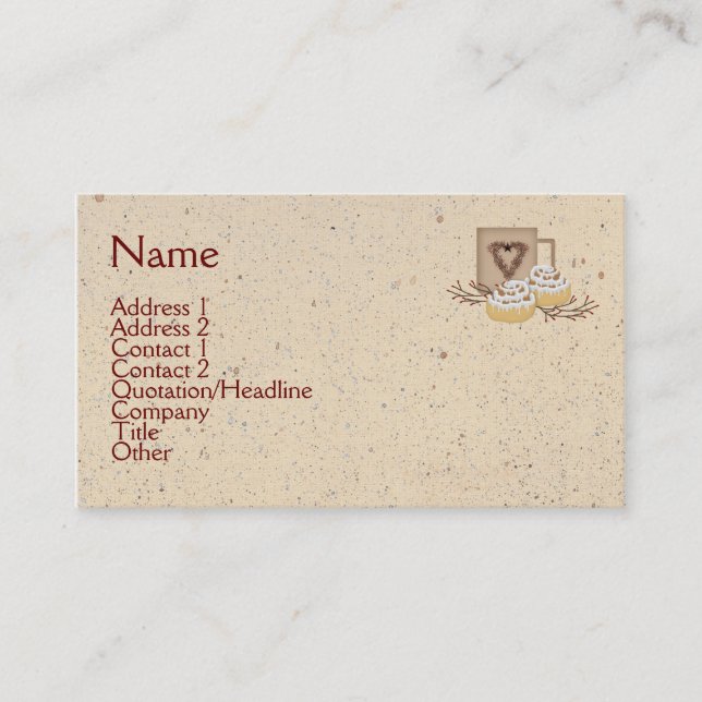Cinnamon Rolls Business Card Visitenkarte (Vorderseite)