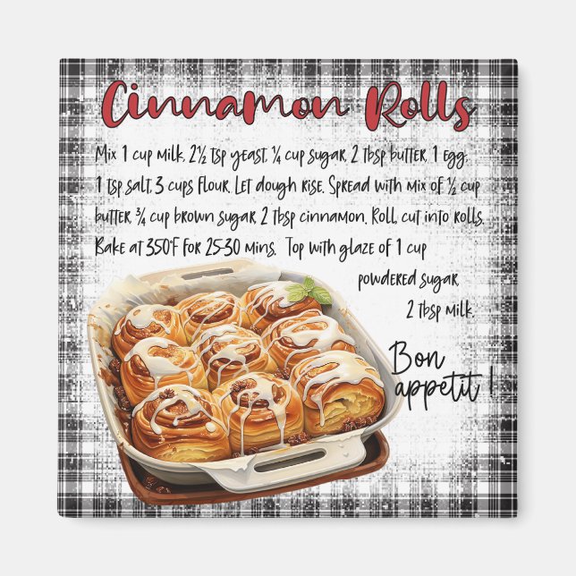 Cinnamon Rolls Recipe Magnet (Vorne)