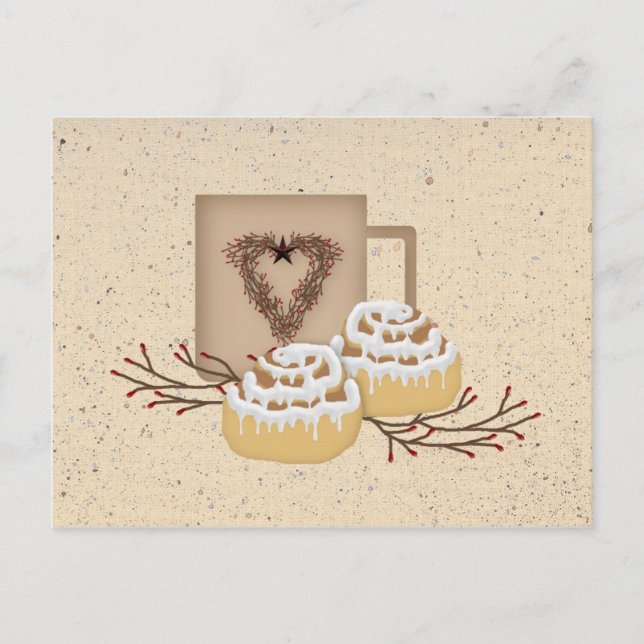 Cinnamon Rolls Rezept Card Postkarte (Vorderseite)