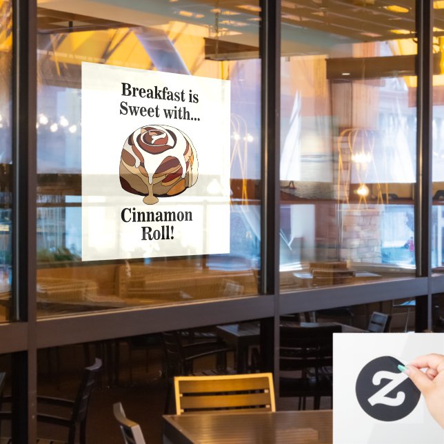 Cinnamon Rolls Sweet Bun Restaurant Fensteraufkleber (Restaurantfenster)