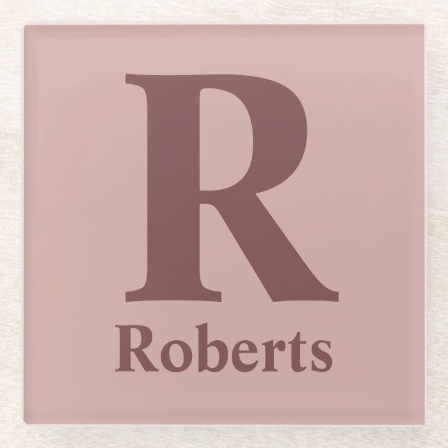 Cinnamon Rose Anfangs/Vorname/Familienname Glasuntersetzer (Vorderseite)
