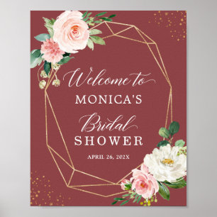 Cinnamon Rose Blush Brautparty Zeichen Poster
