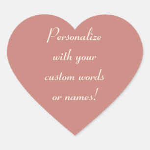 Cinnamon Rose Custom Heart Labels Herz-Aufkleber
