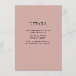 Cinnamon Rose Moderne Art Hochzeitsdetails Begleitkarte