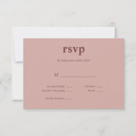 Cinnamon Rose Moderne Art Wedding RSVP Card Karte