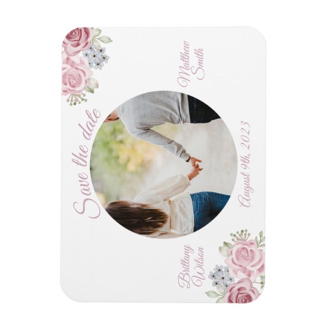 Cinnamon-Rose Save the Date Hochzeitsmagnet Magnet (Vertikal)