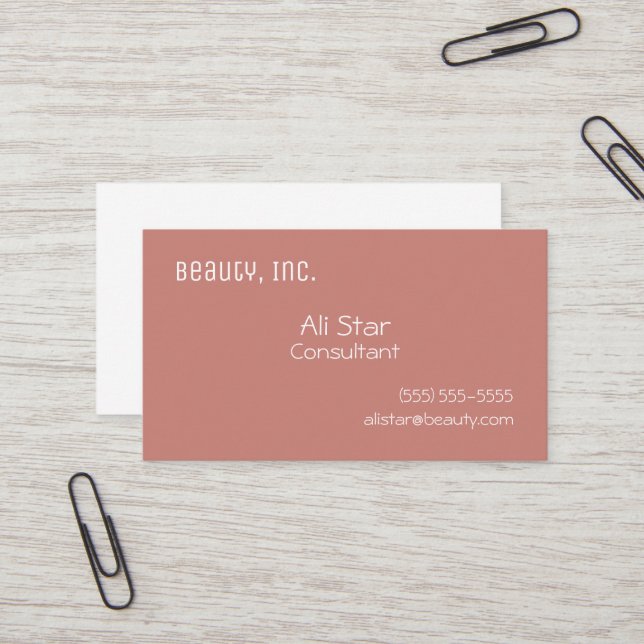 Cinnamon Rose Solid Business Cards Visitenkarte (Vorderseite/Rückseite Beispiel)