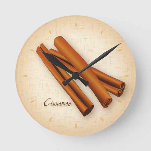 Cinnamon Spice Clock Runde Wanduhr (Vorderseite)