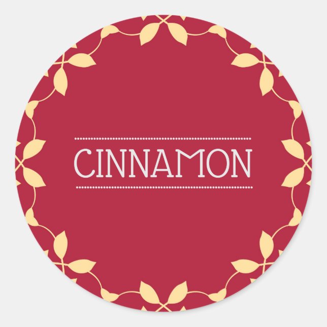 Cinnamon Spice Jar Stickers Red (Vorderseite)