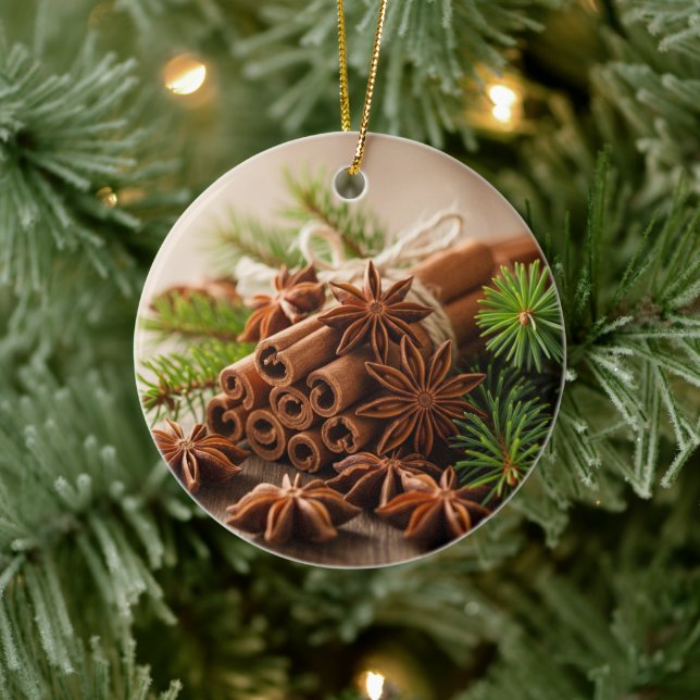Cinnamon Spice Weihnachtsdekoration Keramik Ornament (Baum)