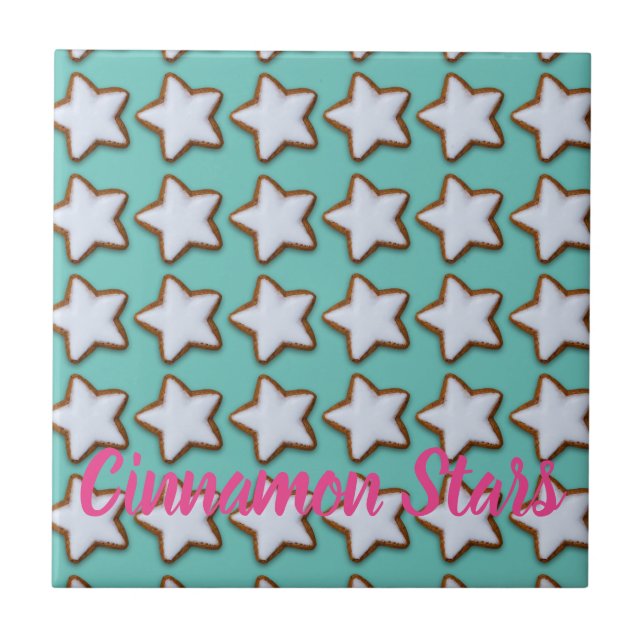 Cinnamon Star Cookies Muster Weihnachten und Weihn Fliese (Vorderseite)