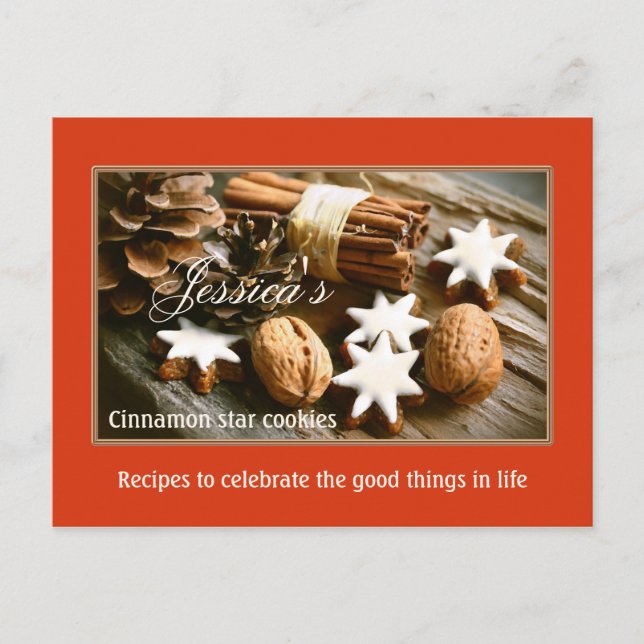 Cinnamon Star Weihnachtskekse Rezept Postkarte (Vorderseite)