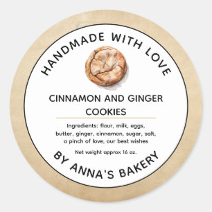 Cinnamon und Ingwer Cookies Label Runder Aufkleber