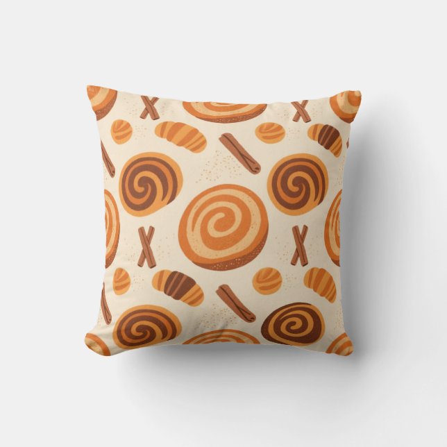 Cinnamon-Wirbel werfen Blanket - Warmer Herbst Kissen (Vorderseite)