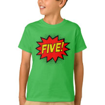 CINQ ! 5ème T-shirt de logo de super héros de
