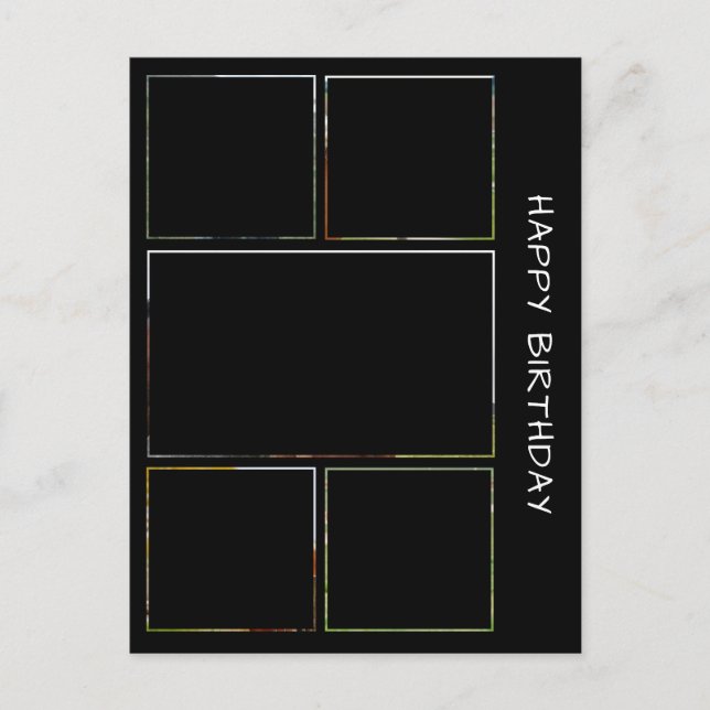 Cinq cheval photo collage d'anniversaire carte pos (Devant)