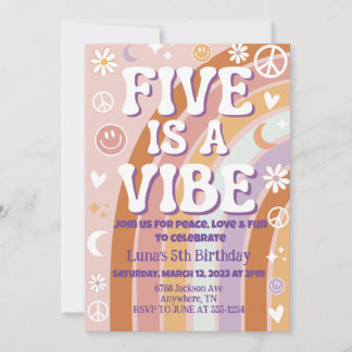 Cinq est une ambiance Invitation d'anniversaire 5