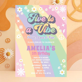 Cinq est une invitation à l'anniversaire de vibe
