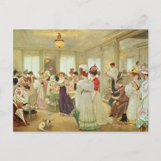 Cinq Heures chez le Couturier Paquin, 1906 Postkarte (Vorderseite)