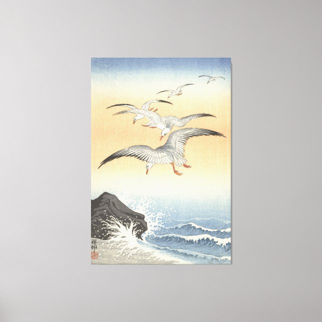 Cinq mouettes en toile étirée (Recto)