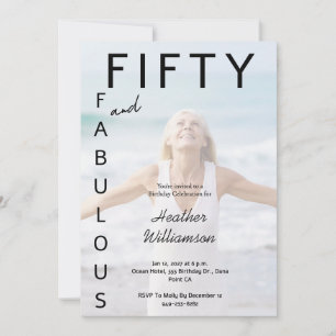 Cinquante ans et Fabuleux Photo Invitation Anniver