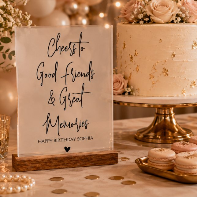 Cinquante ans et Fabuleux Script 50e Anniversaire  (birthday party decor Fifty and Fabulous Script Birthday Sign cheers to good friends great  memories)