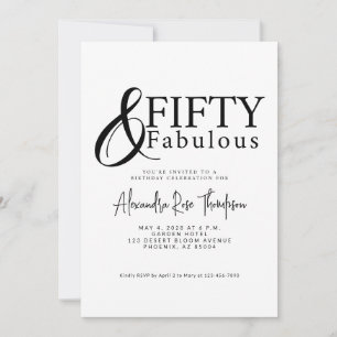 Cinquante ans et Fantastique Invitation 50e Annive