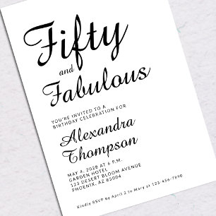 Cinquante ans et Fantastique Invitation 50e Annive