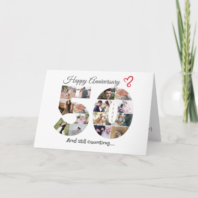 Cinquante ans Mariage Carte photo de l'anniversair (Devant)