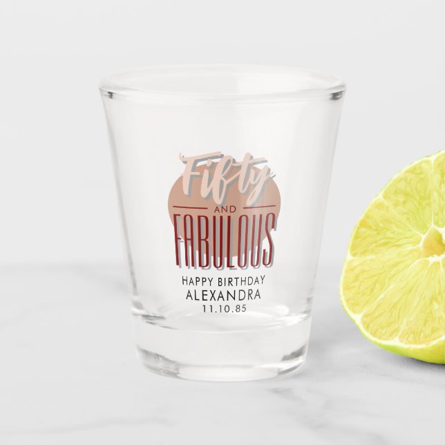 Cinquante et fabuleux Joyeux verre de tir d'annive (Devant)