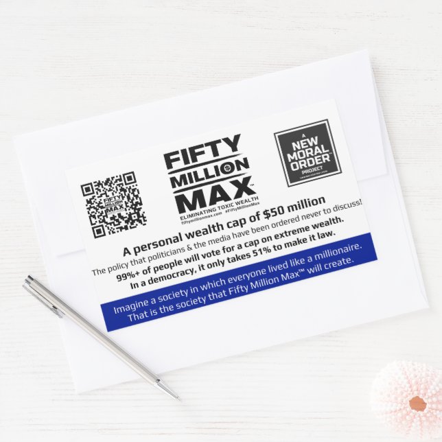 Cinquante Millions Max™ 4 Stickers rectangulaires  (Enveloppe)