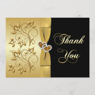 cinquantième Carte de remerciements des coeurs