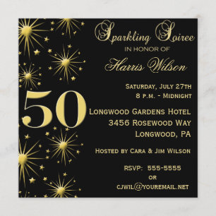 cinquantième Invitations d'anniversaire