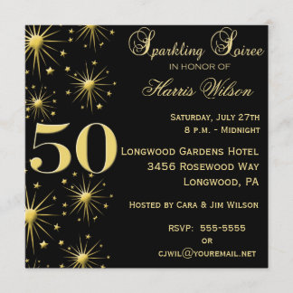 cinquantième Invitations d'anniversaire