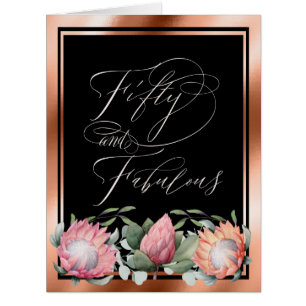 cinquantième Protea d'aquarelle d'anniversaire