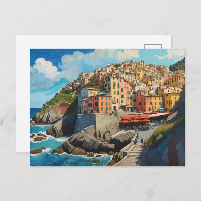 Cinque Terre Art Postkarte (Vorne/Hinten)