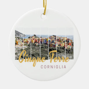 Cinque Terre Corniglio Riomaggiore Vintag Keramik Ornament