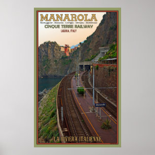Cinque Terre Eisenbahn bei Manarola Poster