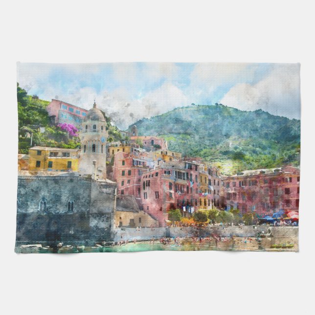 Cinque Terre Italien an der italienischen Riviera Handtuch (Horizontal)