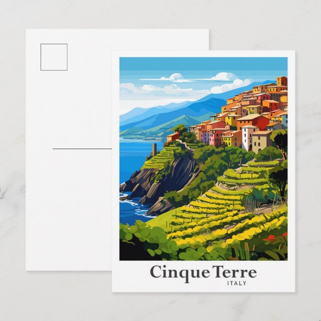 Cinque Terre Italien Art Collection Postkarte (Vorne/Hinten)