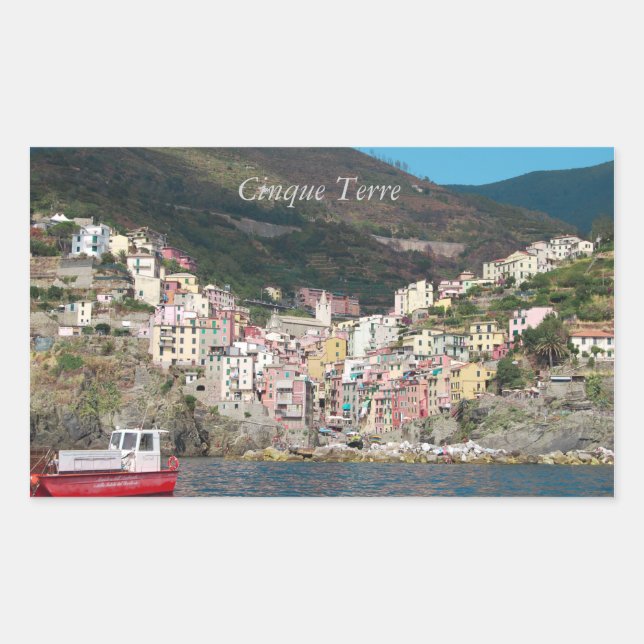 Cinque Terre Italien Rechteckiger Aufkleber (Vorderseite)