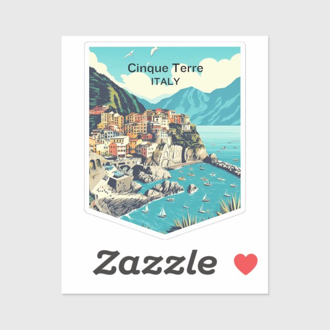 Cinque Terre Italien, Reisen Aufkleber (Blatt)