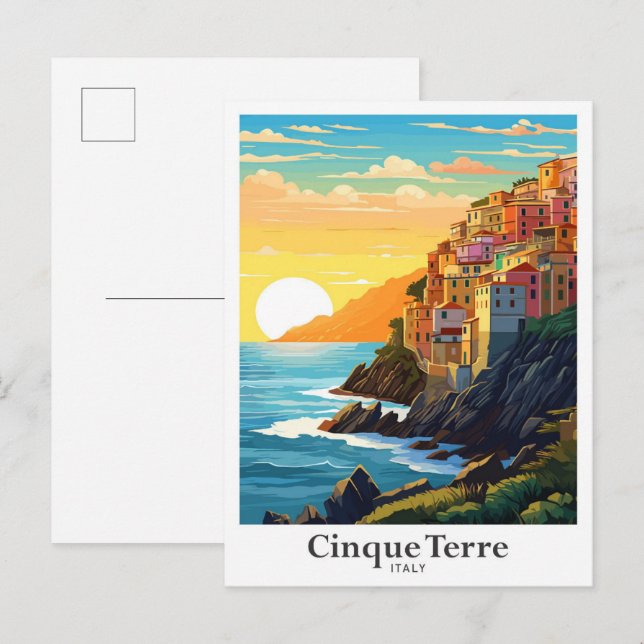 Cinque Terre Italien Reisen Kunst, Dichtung und Mu Postkarte (Vorne/Hinten)