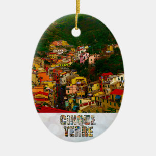 Cinque Terre Italien Riomaggiore Foto Keramik Ornament