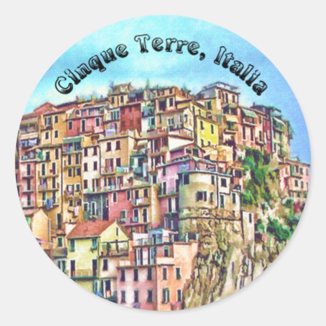 Cinque Terre, Italien Runder Aufkleber (Vorderseite)