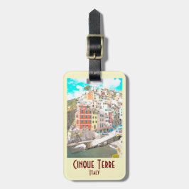 Cinque Terre, Italien Vintag Gepäckanhänger