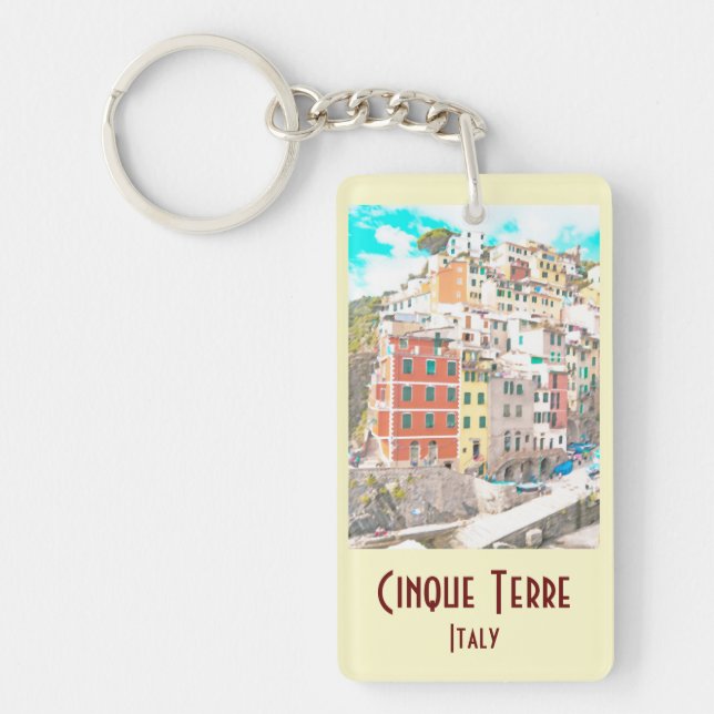 Cinque Terre, Italien Vintag Schlüsselanhänger (Vorderseite)