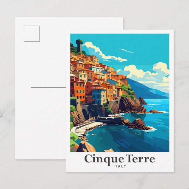 Cinque Terre Italien Vintage Postkarte (Vorne/Hinten)