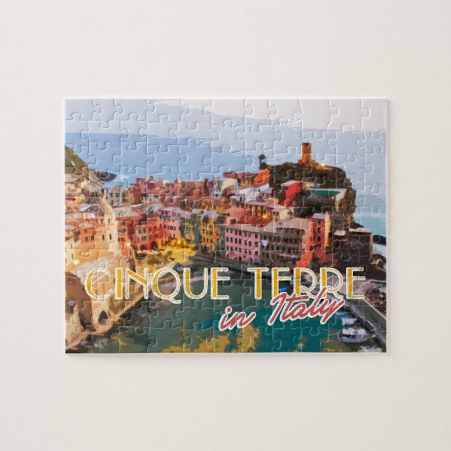 Cinque Terre Italy Summer Travel Postcard (Horizontal)