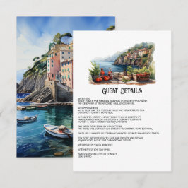 Cinque Terre Italy Wedding Guest Details Begleitkarte